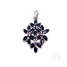 Load image into Gallery viewer, Sapphire Flowers in Rhombus Sterling Silver Set