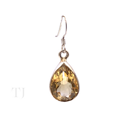 Load image into Gallery viewer, Citrine Tear Drop Cut Earrings in Sterling Silver