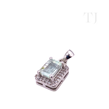 Load image into Gallery viewer, Tourmaline Square Cut Pendant in Sterling Silver