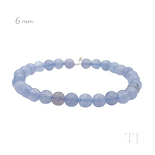 Cargar imagen en el visor de la galería, Aquamarine bead bracelet with elastic string, 6 mm bead size