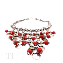 Load image into Gallery viewer, Coral Beads in Sterling Silver Necklace
