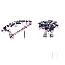 Load image into Gallery viewer, Sapphire Flowers in Rhombus Sterling Silver Set