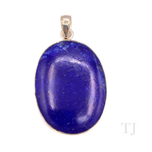 Cargar imagen en el visor de la galería, Lapis Lazuli Oval Shape Pendant in Sterling Silver