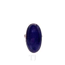 Load image into Gallery viewer, Tanzanite Long Oval Ring in Sterling Silver