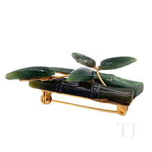 Load image into Gallery viewer, side view of Burmese Jade Bamboo Pin