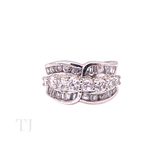 Load image into Gallery viewer, Diamonique Band Ring Twisted Sterling Silver