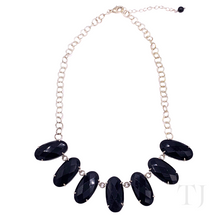 Load image into Gallery viewer, Black Onyx Faceted Oval Necklace with Sterling Silver clasp and chain