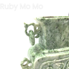 Load image into Gallery viewer, Left top view of Antique Jade Incense burner