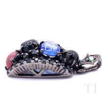 Загрузить изображение в средство просмотра галереи, Multi Colored Tourmaline Curved Pendant in Sterling Silver