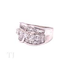 Load image into Gallery viewer, Diamonique Band Ring Twisted Sterling Silver