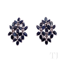 Load image into Gallery viewer, Sapphire Flowers in Rhombus Sterling Silver Set