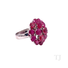 Load image into Gallery viewer, Ruby Layered Round Ring in Sterling Silver