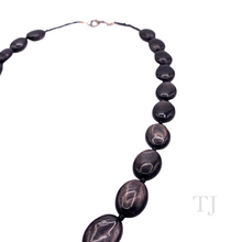 Load image into Gallery viewer, Black Onyx Flat Oval Necklace & Earrings Set