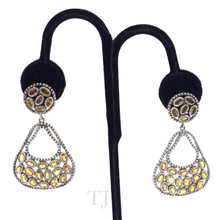 Load image into Gallery viewer, Yellow Topaz Pear Shape Earrings in Sterling Silver