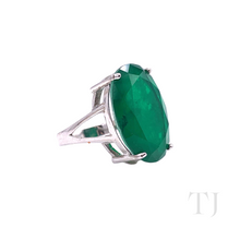 Load image into Gallery viewer, emerald doublet oval cut ring