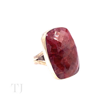 Cargar imagen en el visor de la galería, Indian Ruby Square Cut Ring in Sterling Silver