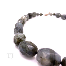 Load image into Gallery viewer, Labradorite Faceted Stone Necklace in Sterling Silver
