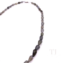 Load image into Gallery viewer, Labradorite Tear Drop Tube Necklace