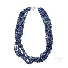 Load image into Gallery viewer, Sodalite 4 mm beads six layered necklace with sterling silver lobster clasp.