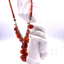 Load image into Gallery viewer, Carnelian Flat and Tube Necklace with hook clasp