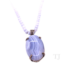 Load image into Gallery viewer, Blue Lace Agate necklace with a cabochon pendant