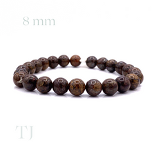 将图片加载到图库查看器,bronzite bead bracelet with elastic string, 8 mm bead size