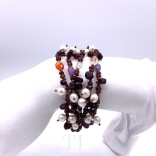Load image into Gallery viewer, garnet layered bracelet with adjustable lock