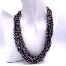 Load image into Gallery viewer, Multi-colored Freshwater Pearl Layered Necklace in Sterling Silver