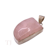 Load image into Gallery viewer, Rose Quartz Tooth Pendant in Sterling Silver
