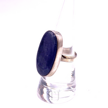 Load image into Gallery viewer, Tanzanite Long Oval Ring in Sterling Silver