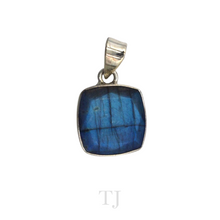 Load image into Gallery viewer, Labradorite Square Pendant in Sterling Silver