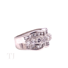 Load image into Gallery viewer, Diamonique Band Ring Twisted Sterling Silver