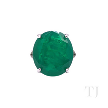 Cargar imagen en el visor de la galería, Emerald Doublet Round Cut Ring in Sterling Silver