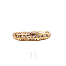 Load image into Gallery viewer, Diamonique Triple Line Ring in Sterling Silver (Gold Coated)