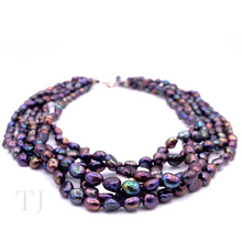 Load image into Gallery viewer, Multi-colored Freshwater Pearl Layered Necklace in Sterling Silver