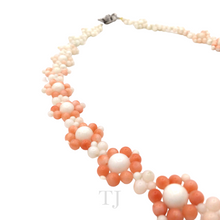 Load image into Gallery viewer, Italian Angel Skin Coral Flower Necklace in Sterling Silver