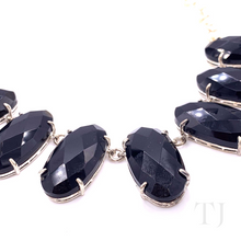 Load image into Gallery viewer, closer view of Black Onyx Faceted Oval Necklace with Sterling Silver clasp and chain