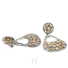 Load image into Gallery viewer, Yellow Topaz Pear Shape Earrings in Sterling Silver