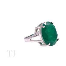 Cargar imagen en el visor de la galería, Emerald Doublet Round Cut Ring in Sterling Silver