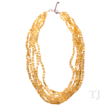 Load image into Gallery viewer, Citrine Tube 5 Layered Necklace in Sterling Silver