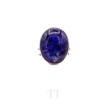 Load image into Gallery viewer, Tanzanite Oval Cabochon Ring in Sterling Silver