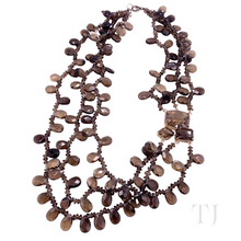 Load image into Gallery viewer, Smoky Quartz 3 Layered Necklace in Sterling Silver