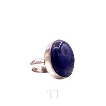 Load image into Gallery viewer, Tanzanite Oval Cabochon Ring in Sterling Silver