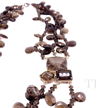 Load image into Gallery viewer, Smoky Quartz 3 Layered Necklace in Sterling Silver