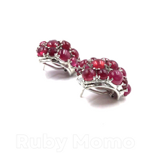 Load image into Gallery viewer, Ruby Cabochon Earrings in Sterling Silver