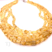 Load image into Gallery viewer, Citrine Tube 5 Layered Necklace in Sterling Silver