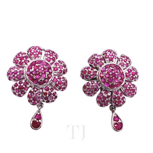 将图片加载到图库查看器,Natural Ruby Earrings in sterling silver