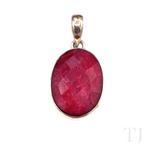 Load image into Gallery viewer, Indian Ruby Oval Cut Pendant in Sterling Silver