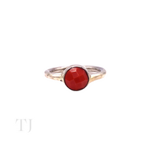 Load image into Gallery viewer, Coral Round Faceted Ring in Sterling Silver