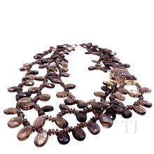 Load image into Gallery viewer, Smoky Quartz 3 Layered Necklace in Sterling Silver